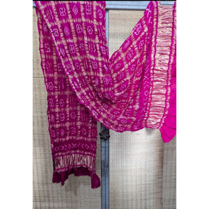 Dupatta Ghatchola de Seda Gaji Premium con Bordado Bandhani, Dupatta Étnica - Product Image 1