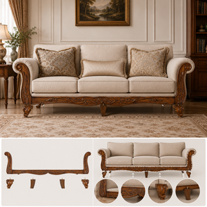 OEM Factory Solid <b>Wood</b> <b>Sofa</b> Decorative Trim Front Rail Side Panels Exposed <b>Wood</b> <b>Frame</b> Upholstery Furniture Components - Product Image 2