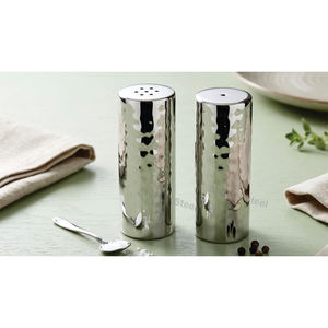 Juego de Salero y Pimentero de Acero Inoxidable con Acabado Martillado, Molinillo de Especias para Cocina, Par de Herramientas Duraderas de Metal para Condimentos - Product Image 2