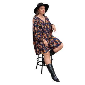 Mini vestido estampado de verano para mujer, ligero, para uso diario - Product Image 3