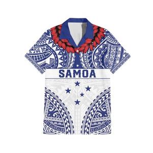 Chemise hawaïenne personnalisée Toa Samoa Rugby, imprimé tribal polynésien rouge, chemise Aloha pour homme - Product Image 3