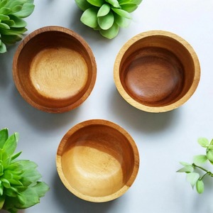 Tazón Artesanal de Madera Maciza de Acacia, Apto para Alimentos, Hecho a Mano, para Servir Ensaladas Frescas, Frutas, Bocadillos, Centro de Mesa Decorativo - Product Image 2