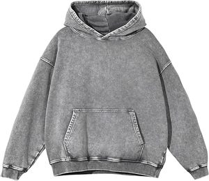 Custom Eco-Friendly Acid Wash Oversized Hoodie 300g Heavyweight 100% Cotton Unisex Streetwear Pullover Winter OEM ODM Wholesale - Product Image 5