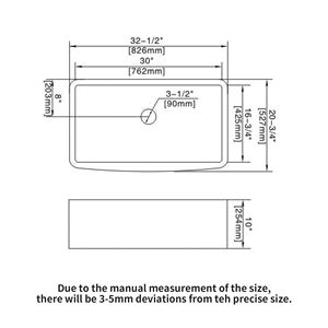 Lavello da Cucina a Vasca Singola in Ceramica Bianca da 33 Pollici con Bordo ad Arco, Stile Farmhouse, con Rubinetto a Grembiule per Design Cucina Rustica - Product Image 6