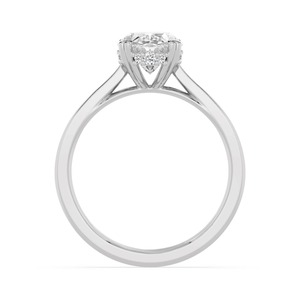 Bague de fiançailles en or rose 10K Opaline avec diamant de laboratoire 2,10 carats, taille ovale et ronde, bijoux de mariée raffinés de qualité supérieure - Product Image 4