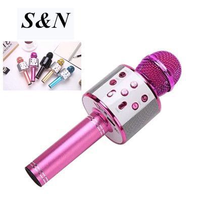 S&N for Plastic Karaoke Microphone Pink for Portable Singing Kids & Adults Party Use Made in China