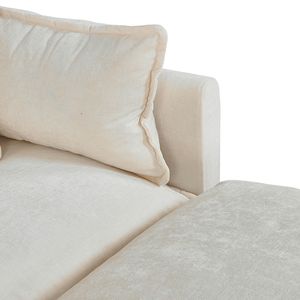 Divano Beige 21873 con Poggiapiedi, Arredamento per Soggiorno a 2 Posti - Product Image 4