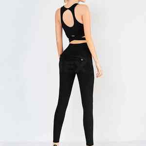 Conjunto de Yoga para Mujer de Primera Calidad con Diseño Personalizado de Logotipo, Color Negro, Precio al por Mayor - Product Image 6