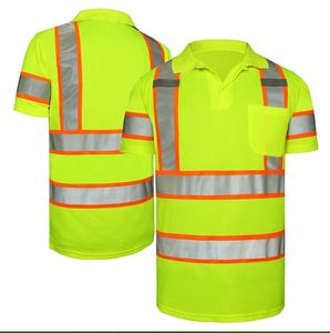 เสื้อยืดโปโลแขนสั้นสะท้อนแสงสำหรับผู้ชาย เสื้อยืดทำงานแบบ Hi-Vis เสื้อโปโลทำงานแบบกำหนดเอง เสื้อผ้าเซฟตี้สำหรับทำงาน - Product Image 2