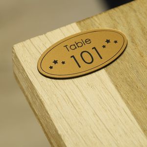 Personalized Oval Restaurant <b>Table</b> Number – Engraved Plaque, Modern and Original Design, <b>Table</b> Signage - Product Image 2