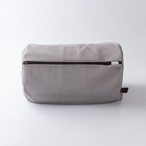 Coffee-colored double-layered cylindrical <b>laundry</b> bag with fine mesh zipper. - Product Image 2