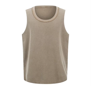 High Quality Men's <b>Singlet</b> Breathable Eco-Friendly Quick Dry 100% Cotton O-Neck Sporty Style for Gym Fitness <b>Running</b> Casual Use - Product Image 6