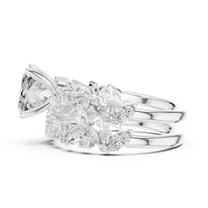 Anillo de Diamantes Cultivados en Laboratorio con Corte Múltiple de Lujo, Hecho de Oro Blanco Sólido de 14k, Joyería Bohemia de Alta Calidad Disponible al Precio Más Bajo - Product Image 2