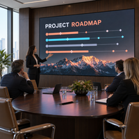Écran LED intérieur 4K P1.25, angle de vision de 160 degrés, mur vidéo LED sans soudure pour salle de réunion d'entreprise