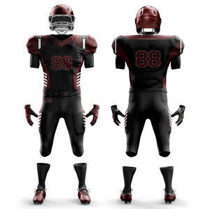 Polyester Uniform Set Stretchable Solid Color Custom Size Short Sleeve American Football Sets Uniform <b>Compression</b> Breathable - Product Image 1