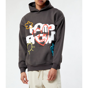 Nouveau sweat à capuche unisexe élégant avec logo personnalisé imprimé en relief, 100 % coton épais, entièrement personnalisable avec impression en relief - Product Image 1