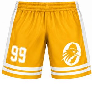 Pantalones Cortos de Hockey sobre Hielo Sublimados en Amarillo para Hombre, Pantalones Deportivos Ligeros con Rayas de Poliéster, Uniforme de Equipo, Ropa para Competencia - Product Image 1
