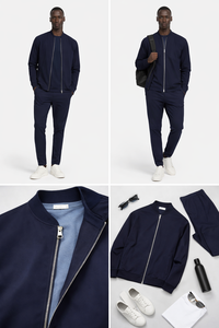 Survêtement Gingtto d'hiver coupe ajustée à capuche coupe-vent respirant en Spandex/Nylon écologique unisexe avec logo personnalisé sur le devant - Product Image 2