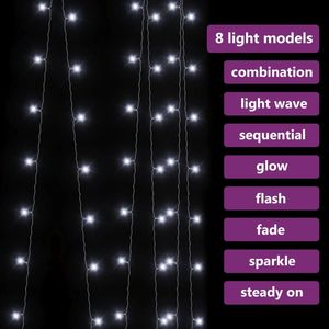 Luci da tenda a LED da 9.8 'x 9.8' 300 LED bianchi freddi con 8 funzioni di prodotto di illuminazione decorativa - Product Image 4