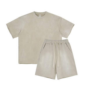 Conjuntos de Pantalones Cortos Deportivos de Algodón Transpirable para Hombre, Ropa Deportiva para Gimnasio, Conjunto de Camiseta y Pantalones Cortos para Hombre - Product Image 2