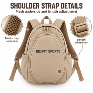 Mochila Personalizada para Raqueta de Squash, Bolsa Deportiva con Estampado Personalizado, Soporte Frontal para Raqueta, Correas de Hombro de Malla y Bolsillos Laterales - Product Image 4