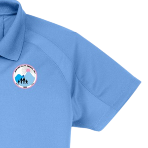 Polo en maille bleu clair pour femme, anti-humidité, avec broderie, manches courtes, col, vêtement de performance sportive pour le golf - Product Image 5