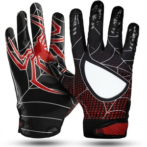 Gants de football américain et de rugby en cuir synthétique respirant antidérapant à doigts entiers, design personnalisé, gants de sport unisexes pour hommes - Product Image 1
