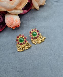 Floral Motif <b>Gold</b> Plated Multi Strand Choker And Earrings <b>Set</b> Ethnic Festive Wear <b>Jewellery</b> <b>Set</b> For Women Light Weight <b>Jewellery</b> - Product Image 6