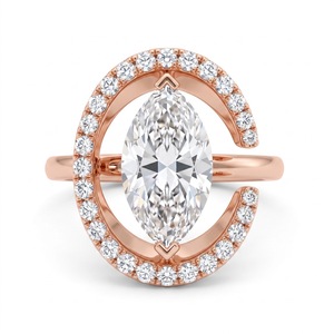 Anillo de compromiso solitario de oro fino con diamante, engaste de bisel, tipo F, certificado IGI, moderno y elegante para aniversario de bodas - Product Image 5