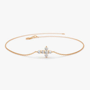 Joyería fina personalizada de plata de ley 925 chapada en oro, pulsera pequeña con forma de cruz para mujeres y niñas, ideal para usar en fiestas. - Product Image 3