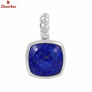 Elegante collar con colgante de piedra lapislázuli en plata de ley 925 hecho a mano, fabricante mayorista, disponible en stock. - Product Image 1