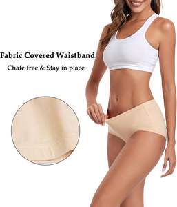 Culottes Hipster Femme Douces en Coton Extensible Respirant Coupe Confortable Couverture Complète Unies Quotidiennes - Product Image 6