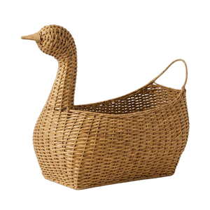 Elegant Swan <b>Rattan</b> Kids Bedroom Furniture <b>Basket</b> Wicker <b>Storage</b> For Toys Laundry Nursery Bin Wholesale - Product Image 1