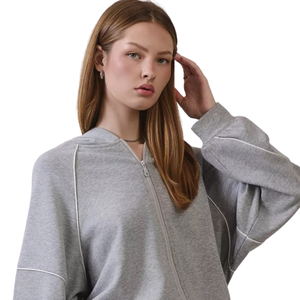Custom Women's Oversized Pullover Hoodie Lightweight <b>Drop</b> Shoulder Casual Streetwear Hooded Sweatshirt OEM ODM Supplier - Product Image 5