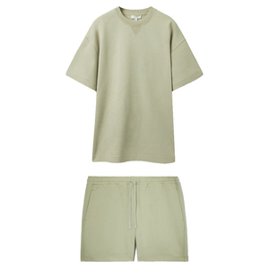 ชุดเซ็ตเสื้อยืดและกางเกงขาสั้นลำลองสำหรับฤดูร้อน ขายส่ง แบบ unisex ผ้าฝ้าย 100% น้ำหนักเบา ระบายอากาศได้ดี - Product Image 4