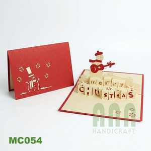 การ์ดอวยพรรูปกีตาร์ทำจากกระดาษรีไซเคิลแบบกำหนดเอง ANN HANDICRAFT MC054 ตัดด้วยเลเซอร์ 3 มิติ เคลือบด้าน ปั๊มร้อน พิมพ์ออฟเซ็ต - Product Image 2