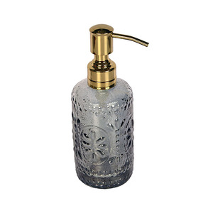 Dispensador de Jabón Líquido Redondo de Vidrio de Lujo Moderno con Bomba Dorada para Accesorios de Baño - Product Image 4