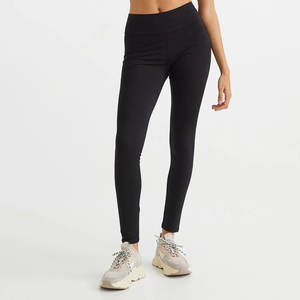 Leggings de sport et de yoga taille haute personnalisés en gros pour femmes, en polyester doux, avec poche, pour la gym et le fitness - Product Image 1