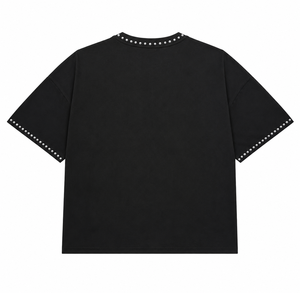 T-shirts en coton à manches courtes avec impression 3D par sublimation graphique, style streetwear, strass, mode hip-hop, effet délavé vintage - Product Image 2