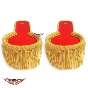 Epaulettes de Hombro de Seda Roja de Alta Calidad con Flecos para Banda de Marcha, Epaulettes Francesas Napoleónicas, Placa de Hombro Ecológica - Product Image 1