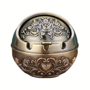 Cenicero de Latón Antiguo con Diseño en Relieve, Cenicero de Metal Pesado para Escritorio, Adorno Decorativo para Mesa de Salón - Product Image 1