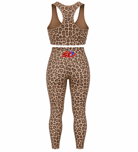 Ensemble de yoga sans couture imprimé léopard pour femme, soutien-gorge de sport et leggings anti-transparence, vente en gros, logo personnalisé - Product Image 2