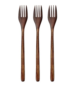 Ensemble de fourchettes en bois d'acacia de grande taille - Prix abordable - Ustensiles de table pour mariage - Fourchettes en bois naturel - Respectueuses de l'environnement - Product Image 2