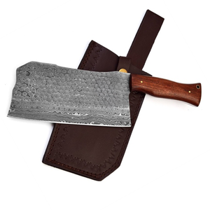 Couteaux de cuisine robustes avec lame de coupe rectangulaire large, manche en bois solide pour hacher les légumes, trancher la viande - Product Image 3