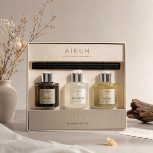 ชุดน้ำหอมปรับอากาศ AIKUN Luxury Multi Fragrance กลิ่นหอมหลากหลาย บรรจุภัณฑ์ของขวัญสีขาวด้าน พร้อมก้านไม้หอม สำหรับโปรโมชั่นช่วงเทศกาล - Product Image 2