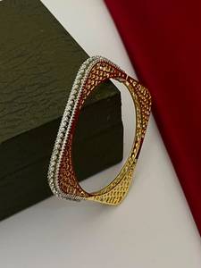 Bracelet Réplique Diamant AD Indien de Luxe pour Femme, Plaqué Or, Zircon Cubique, Bijou Réglable pour Mariage et Soirée - Product Image 2