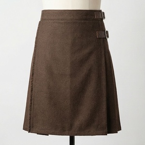 Women <b>Wool</b> <b>Wrap</b> Mini Skirt Solid Color Adjustable Belt Minimalist Style Autumn Wear - Product Image 1