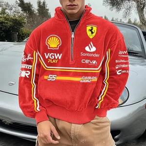 Veste de course F1 rétro unisexe de haute qualité, coupe-vent, décontractée, chaude pour l'hiver, en nylon/coton 240g, manches longues, broderie sur le devant - Product Image 5