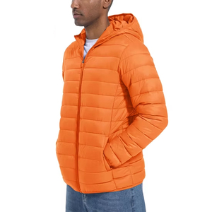 <b>Cheap</b> Price Custom Outerwear Manufacturer Lightweight Polyester Filling Zip Up Hooded <b>Jacket</b> Regular Fit Orange <b>Puffer</b> <b>Jackets</b> - Product Image 1