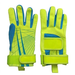 Full <b>Finger</b> Waterproof Ski Gloves Green Blue Adjustable Wrist Strap Winter Unisex Polyester Pull Closure Snowboarding Daily - Product Image 1